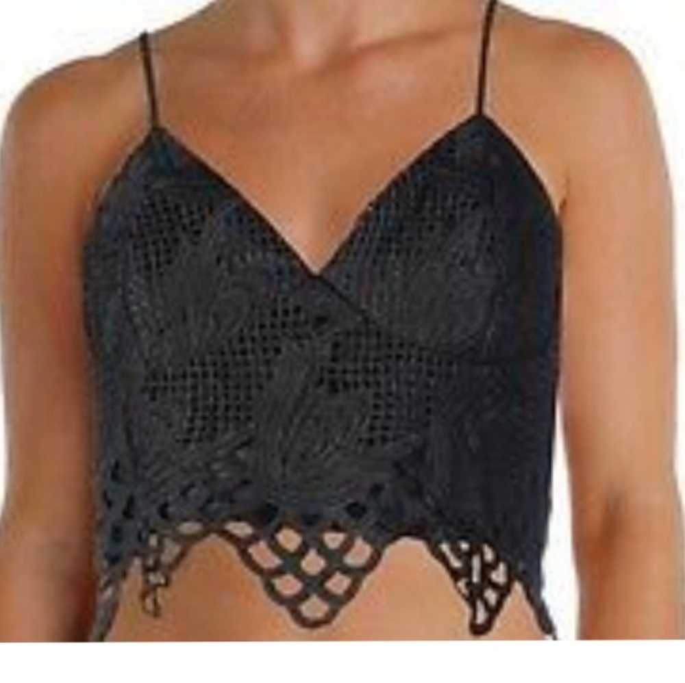 Bardot Lace Scalloped Crop Top Size Large